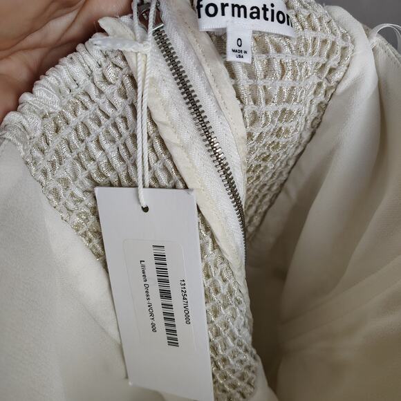 Reformation Liliwen Mini Dress Detachable Train Ivory Train Size 0 Wedding Bride - Picture 7 of 16